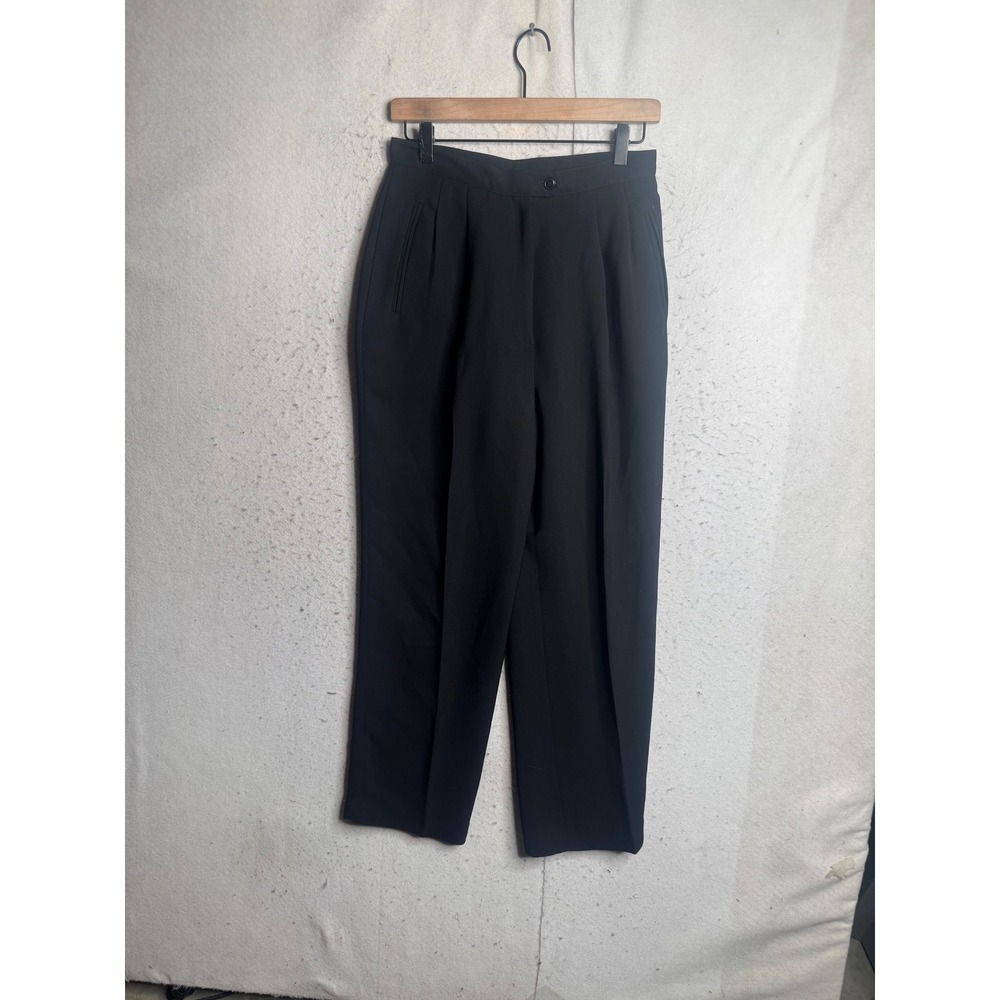 Nordstrom Vintage Black Pleated High Waist Trousers Dress Pants Size 8 NWT